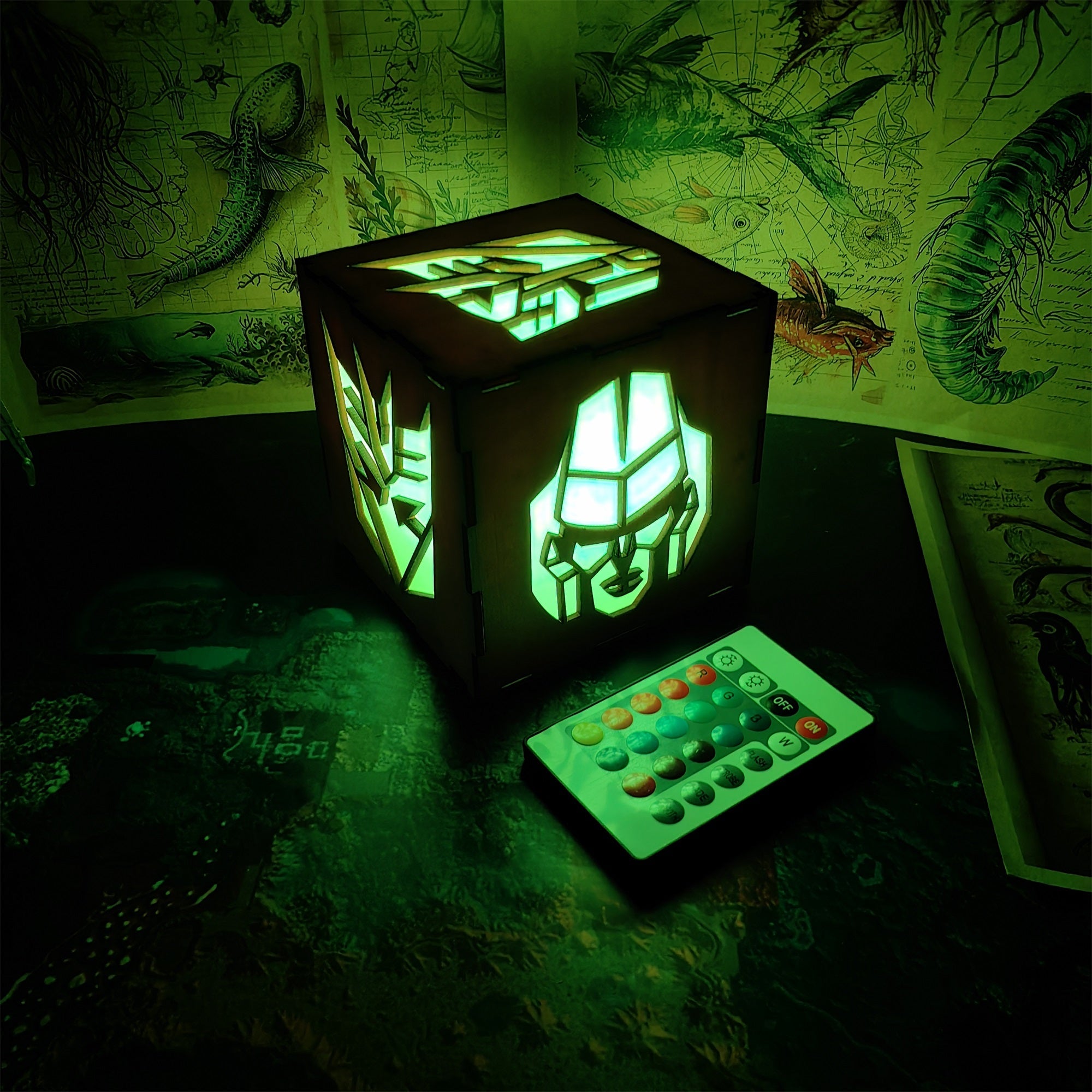 Handmade Car Robot Night Light Wooden Cube Light - Tophatter Daily Deals