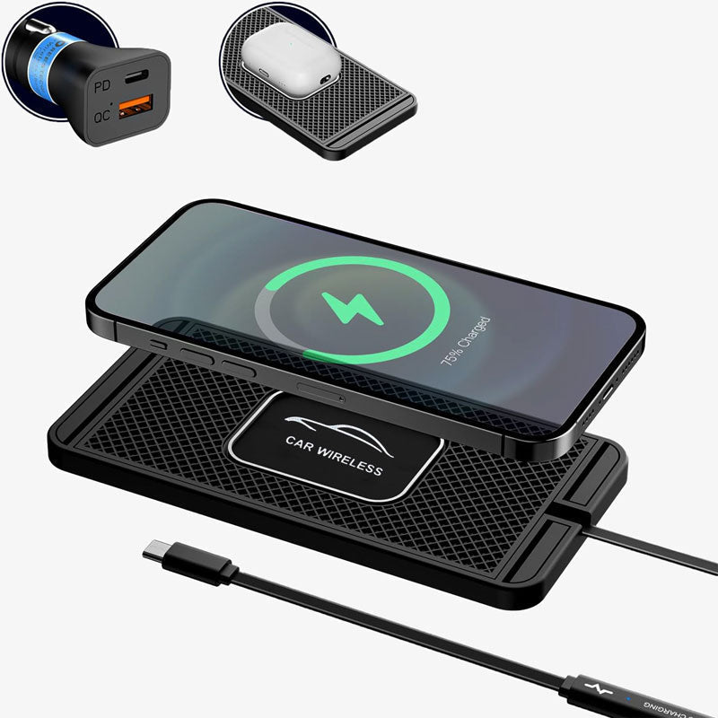 Wireless Car Charger Slim Charging Pad Road Trip 2025 - Tophatter Daily Deals