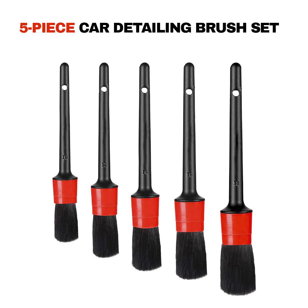 Car Detail Brush Set - 5Pcs Car Detailing Brush Detail For Cleaning Wheels Engine Emblems Air Vents Set Car Accessories - Tophatter Daily Deals