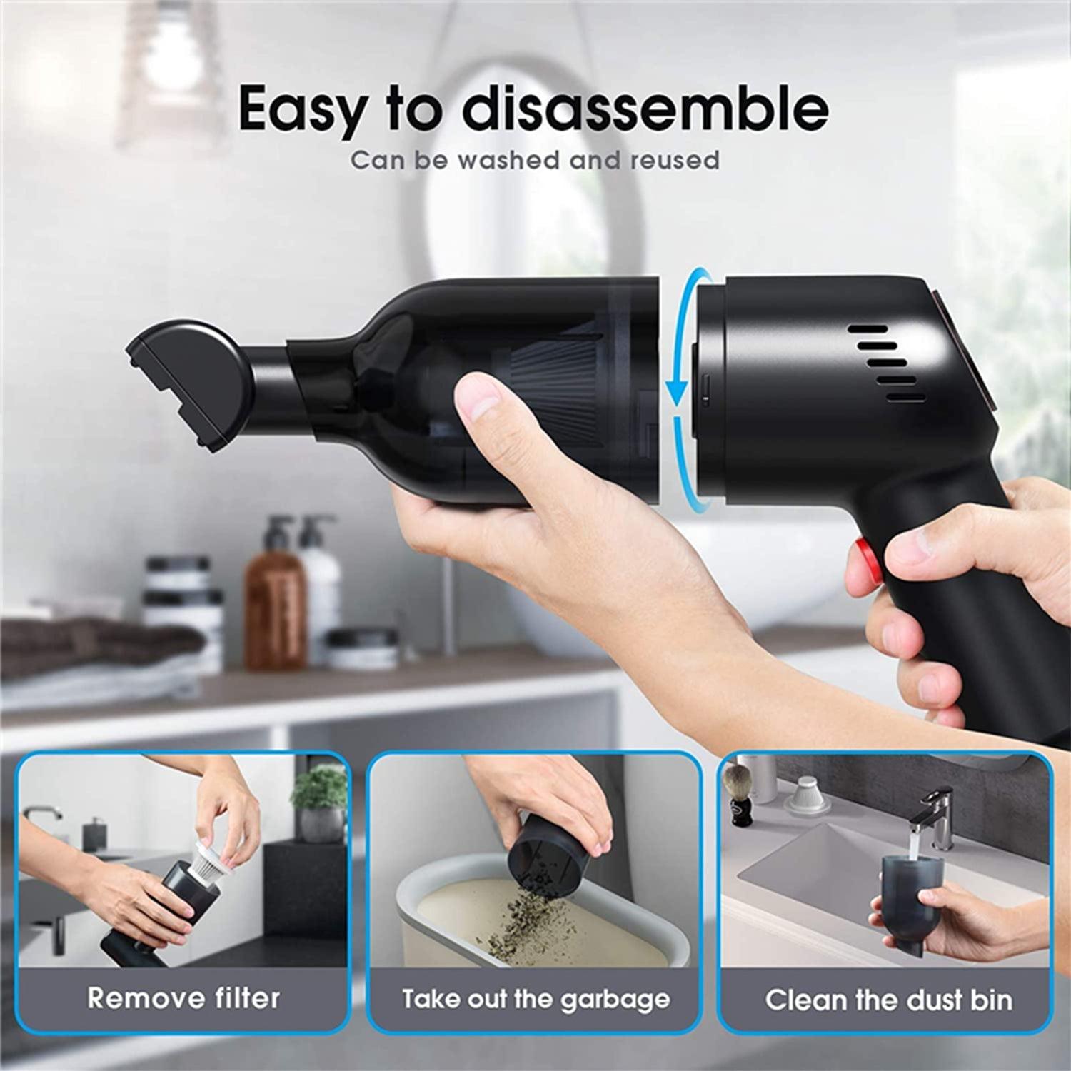 Best Cordless Vacuum Cleaner UK - Handheld Vaccum Mini Power Suction USB Rechargeable Apparel & Accessories - Tophatter Daily Deals