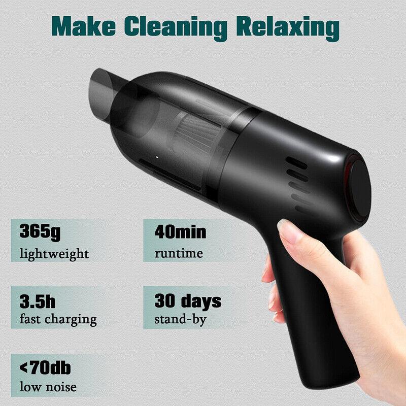 Best Cordless Vacuum Cleaner UK - Handheld Vaccum Mini Power Suction USB Rechargeable Apparel & Accessories - Tophatter Daily Deals