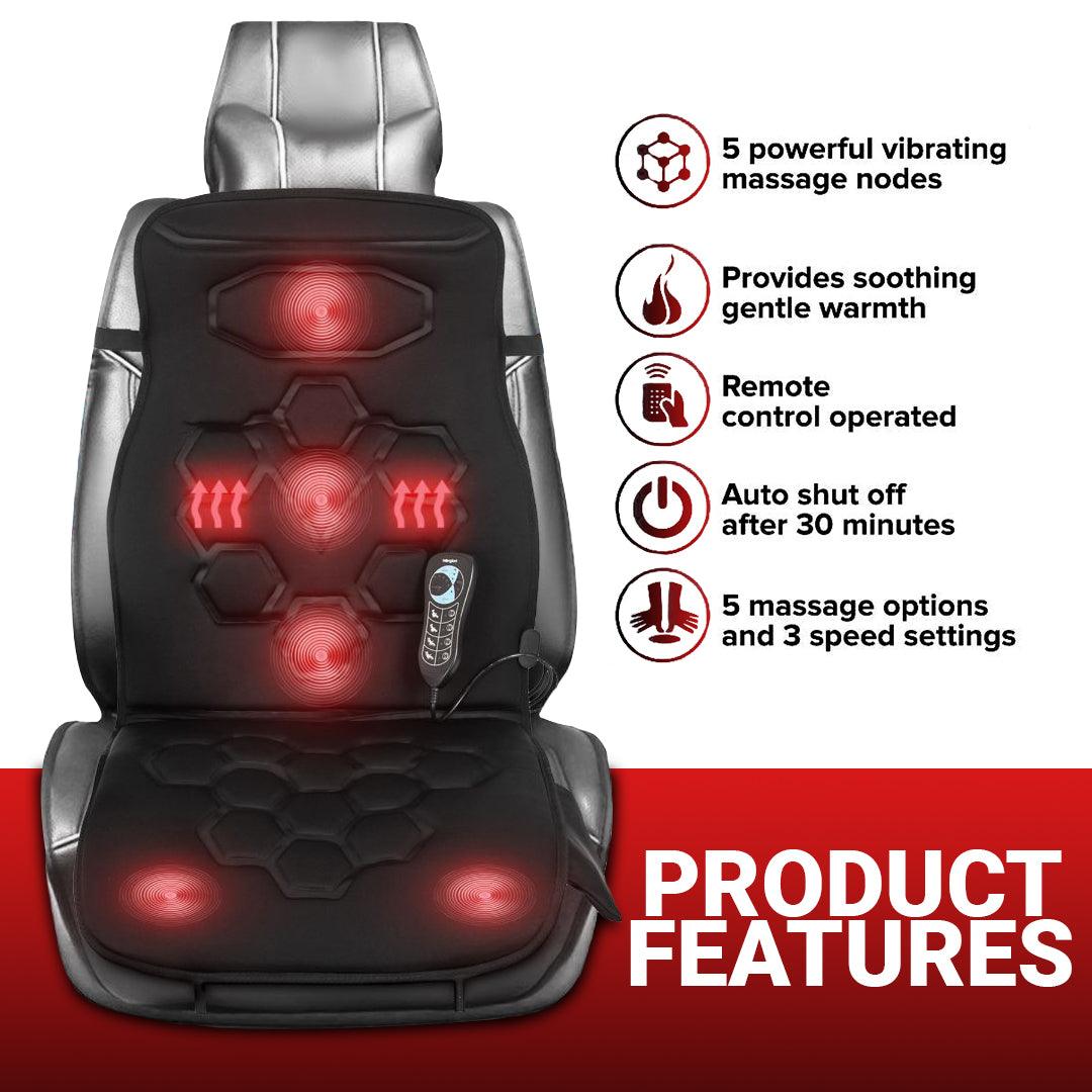 Massage Seat Cover for Car - Car Seat Back Massager Heated Remote Control Massage Chair Home Van Cushion Personal Care - Tophatter Daily Deals
