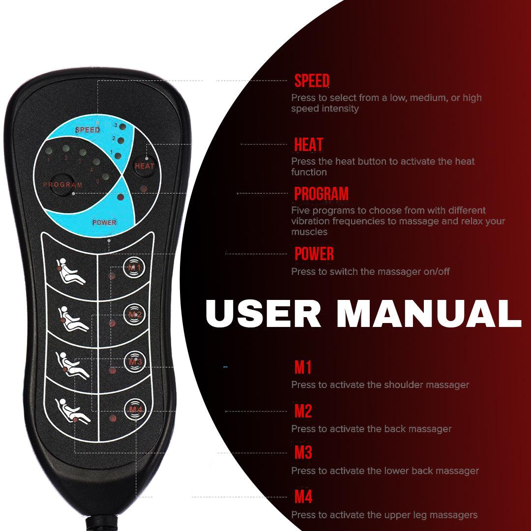 Massage Seat Cover for Car - Car Seat Back Massager Heated Remote Control Massage Chair Home Van Cushion Personal Care - Tophatter Daily Deals