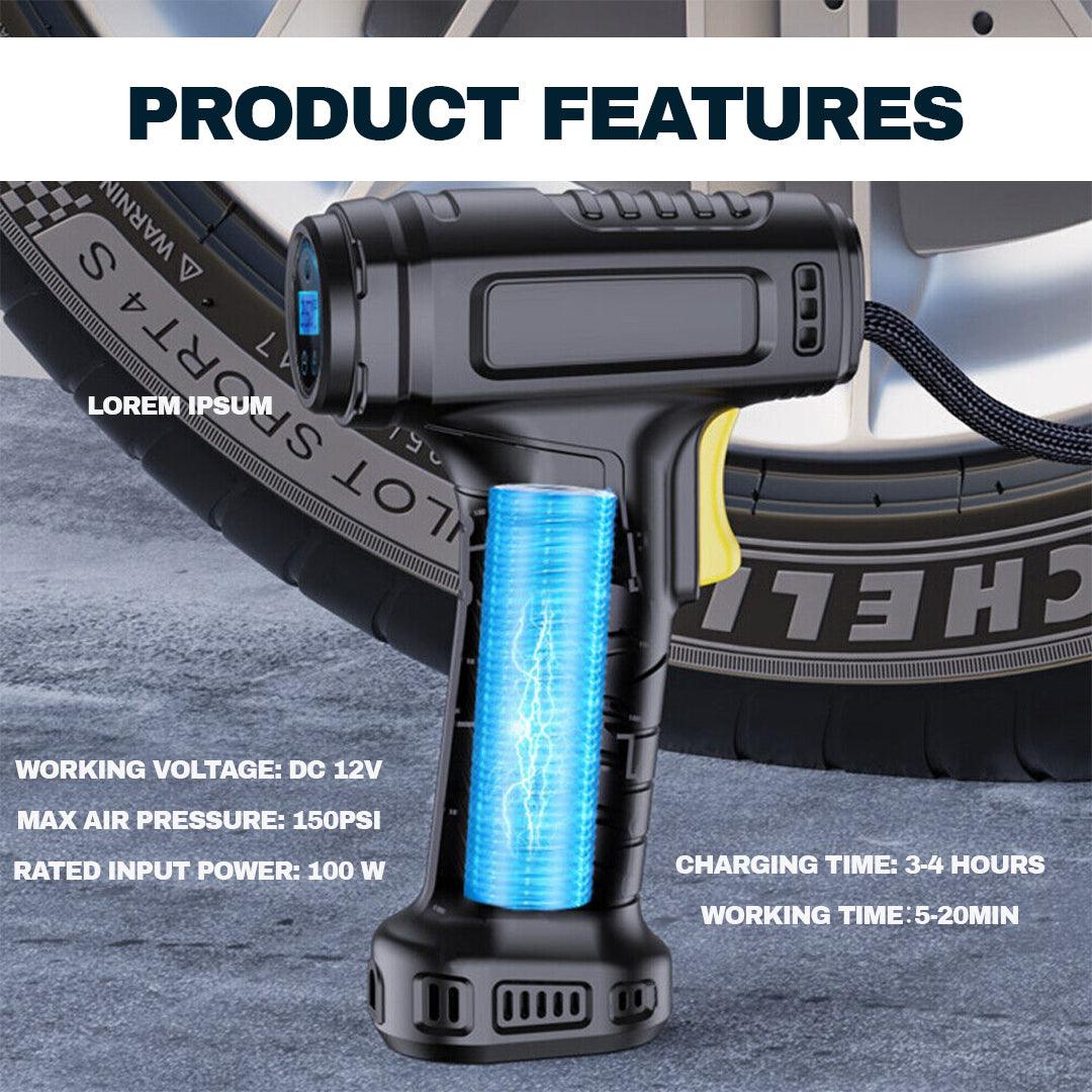Air Compressor for Tyres Inflation - Cordless 12V Electric Car Tyre Inflator Pump Portable Tire Air Compressor Pump Apparel & Accessories - Tophatter Daily Deals