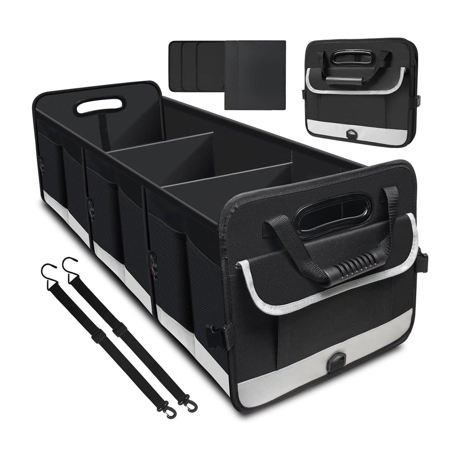 Car Boot Organiser - Heavy Duty Collapsible Foldable Tidy Pocket Storage Car Accessories - Tophatter Daily Deals