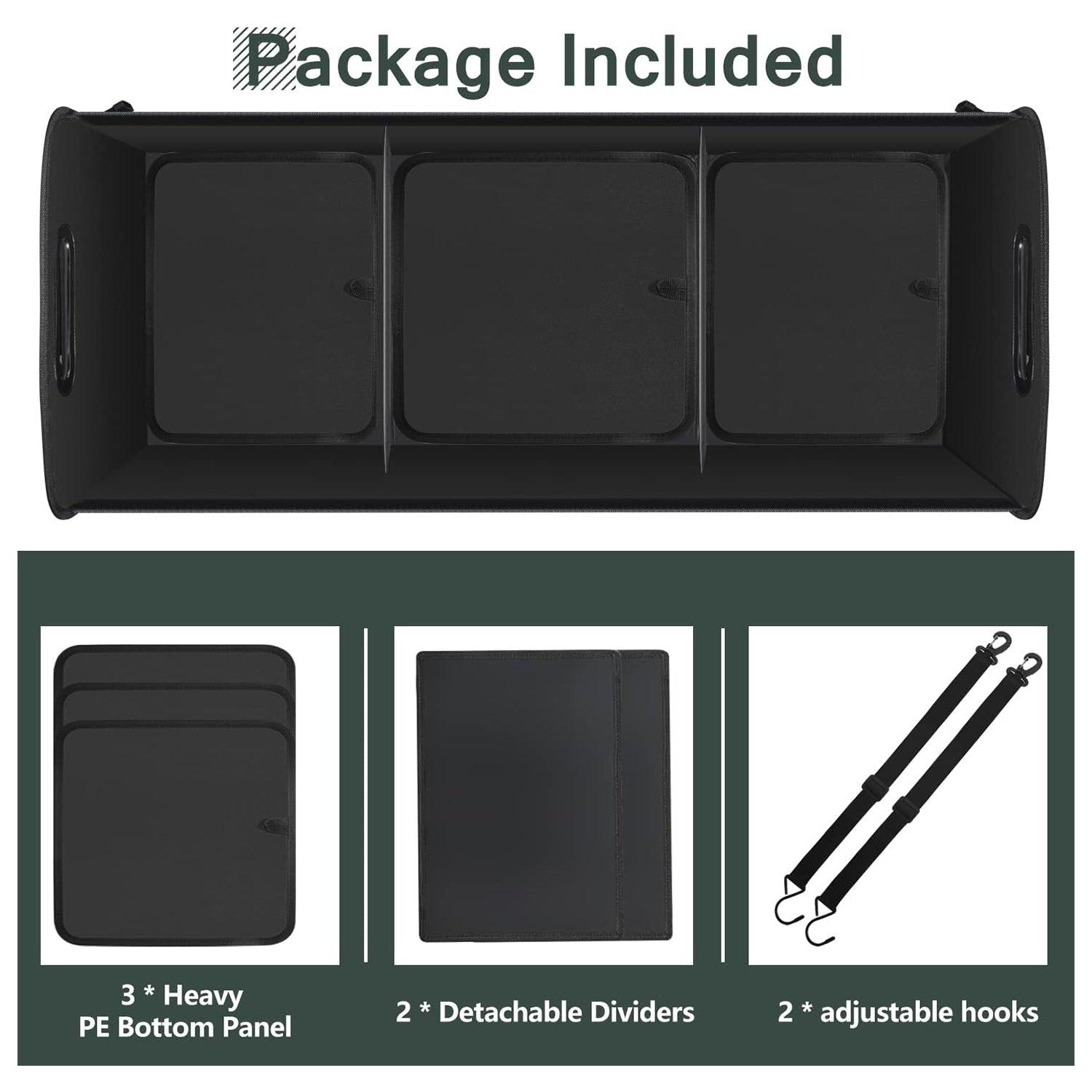 Car Boot Organiser - Heavy Duty Collapsible Foldable Tidy Pocket Storage Car Accessories - Tophatter Daily Deals