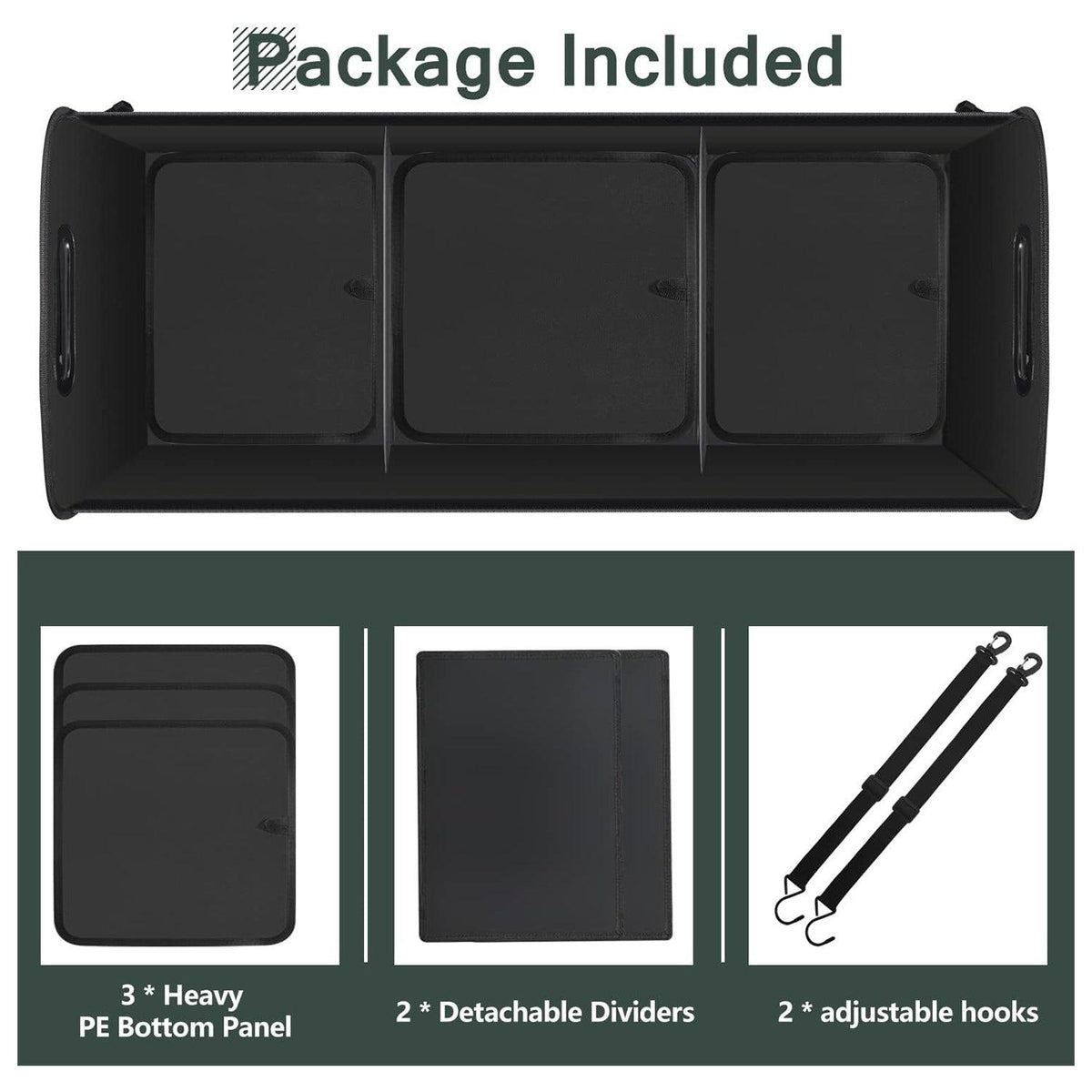 Car Boot Organiser - Heavy Duty Collapsible Foldable Tidy Pocket Storage Car Accessories - Tophatter Daily Deals