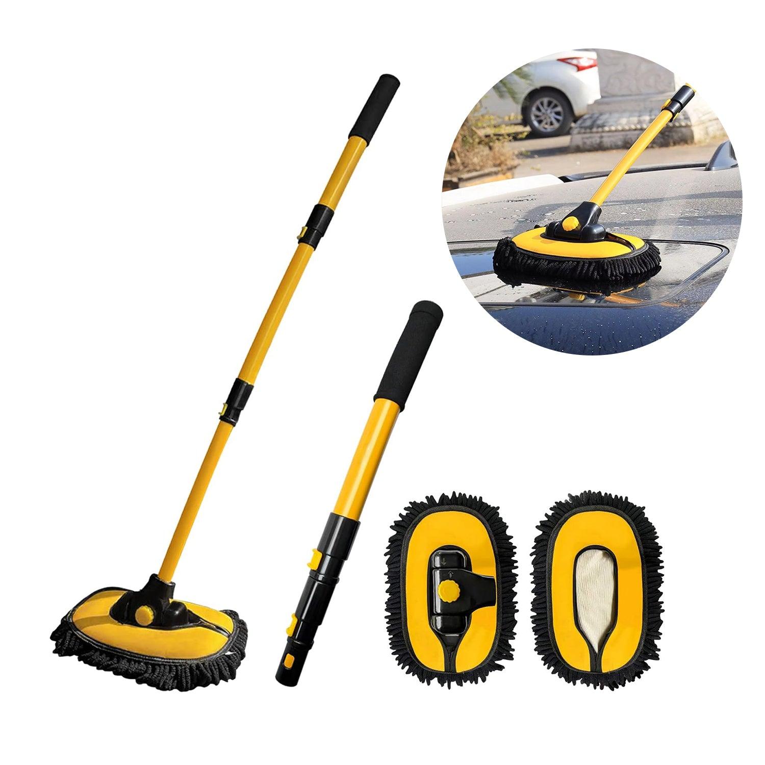 Car Wash Brush Mop - Adjustable Telescopic Wash Brush Kit Long Handle Vehicle Cleaning Tool Car Accessories - Tophatter Daily Deals