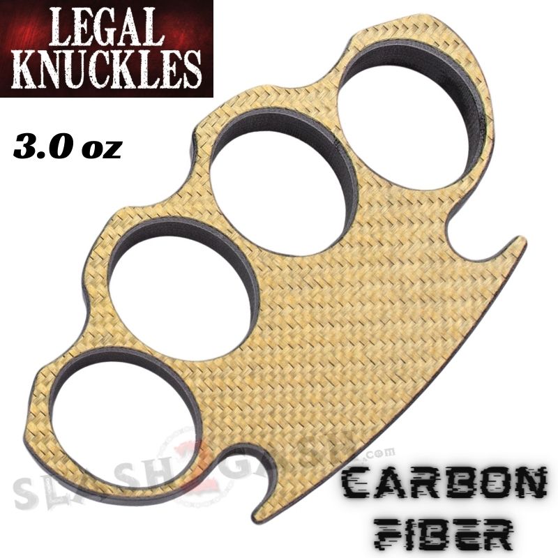Carbon Fiber Knuckles Lightweight Puncher Legal Duster - Gold Belt Buckle - Tophatter Daily Deals