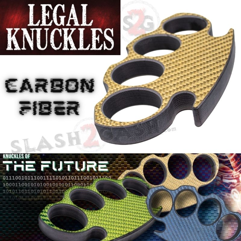 Carbon Fiber Knuckles Lightweight Puncher Legal Duster - Asst. Colors Belt Buckle - Tophatter Daily Deals