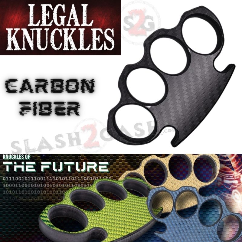 Carbon Fiber Knuckles Lightweight Puncher Legal Duster - Asst. Colors Belt Buckle - Tophatter Daily Deals