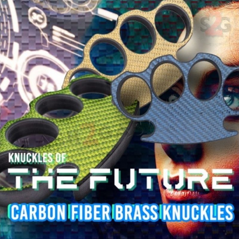 Carbon Fiber Knuckles Lightweight Puncher Legal Duster - Asst. Colors Belt Buckle - Tophatter Daily Deals