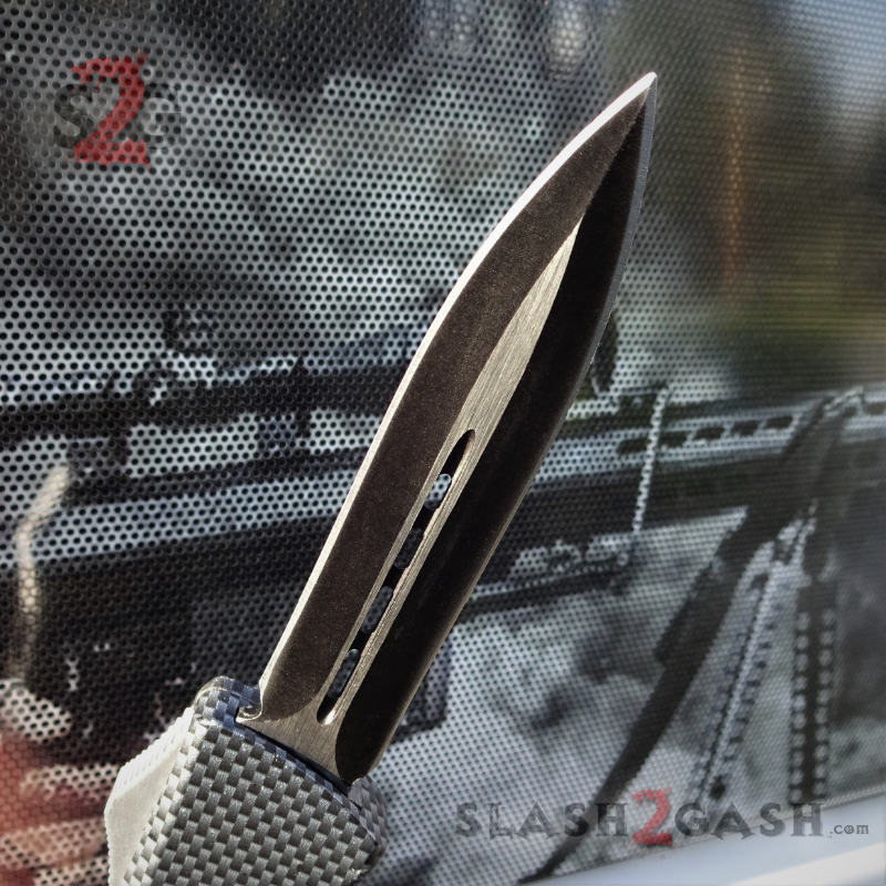 Delta Force Carbon Fiber Dual Action OTF Automatic Knife - Tanto Xtreme Knife-OTF - Tophatter Daily Deals