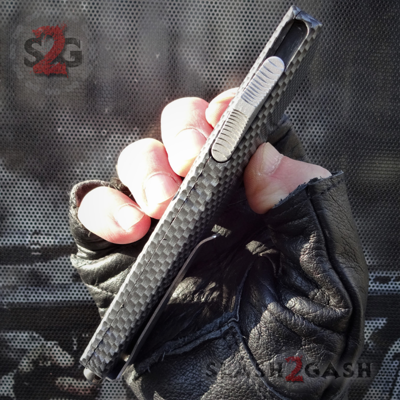 Carbon Fiber OTF Knife Dark Knight D/A Delta Force - Dagger Knife-OTF - Tophatter Daily Deals