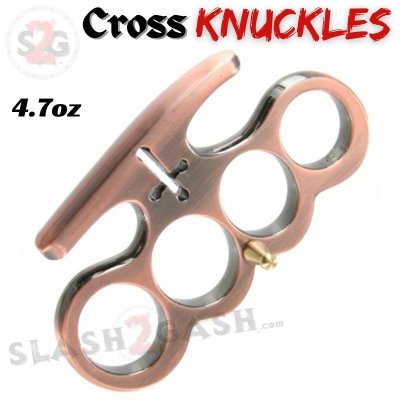Cross Brass Knuckles Cardinals Revenge Belt Buckle - Copper Belt Buckle - Tophatter Daily Deals