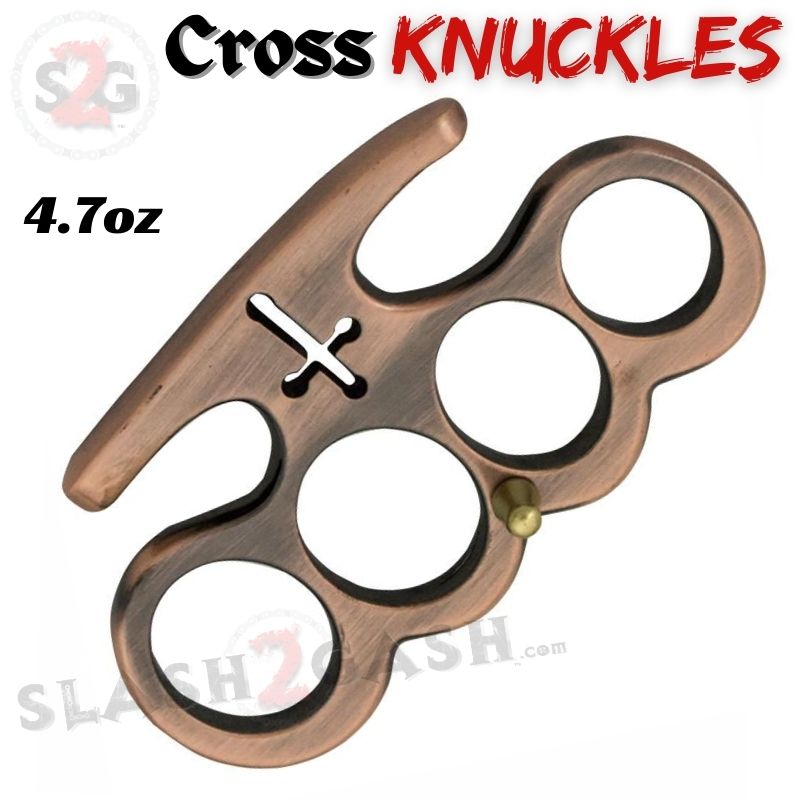Cross Brass Knuckles Cardinals Revenge Belt Buckle - Copper Belt Buckle - Tophatter Daily Deals