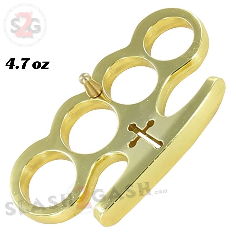 Cross Brass Knuckles Cardinals Revenge Belt Buckle - Gold Belt Buckle - Tophatter Daily Deals