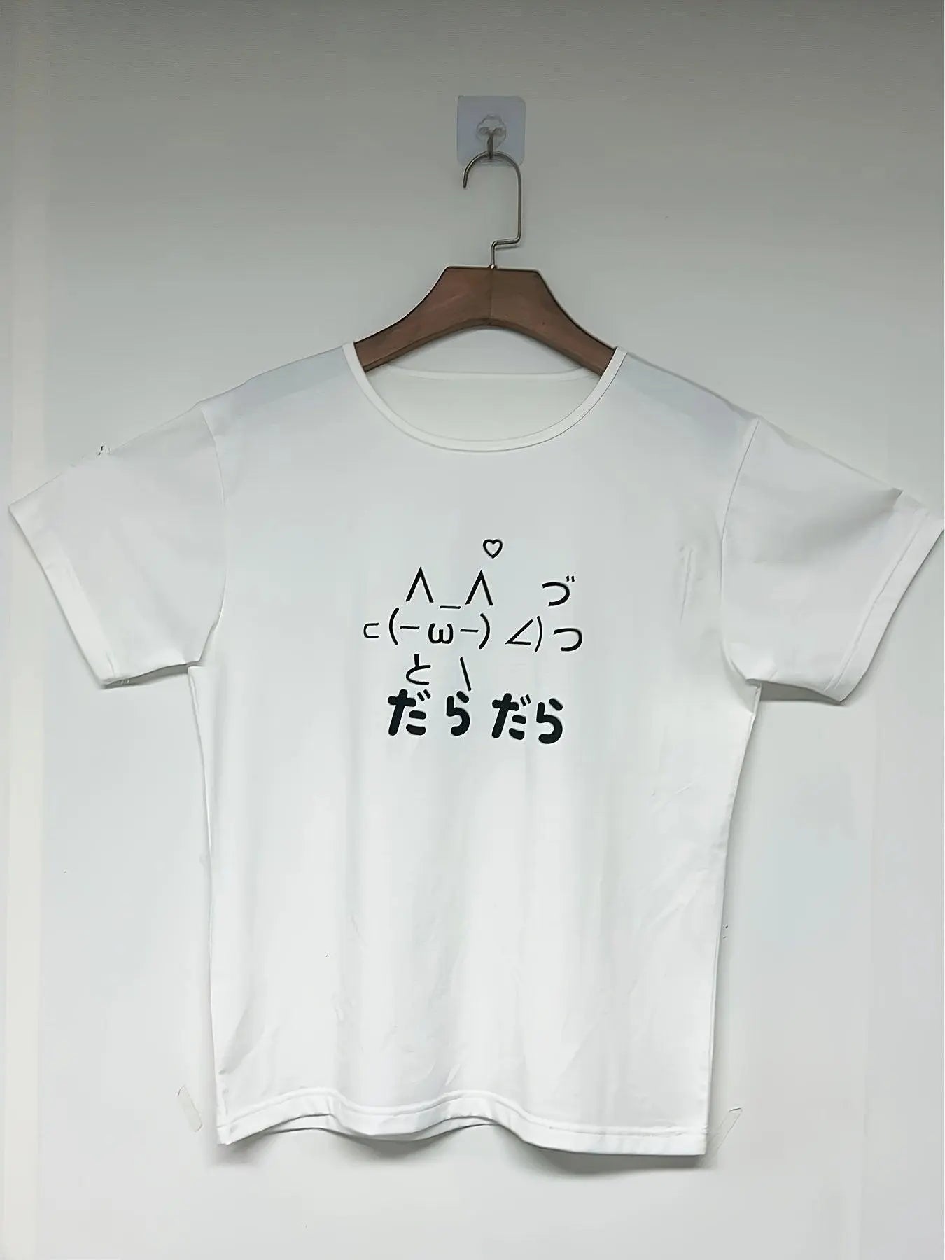 Cartoon Cat Print T-shirt, Y2K Crew Neck Short Sleeve T-shirt For Spring & Summer, Women's Clothing - Tophatter Daily Deals