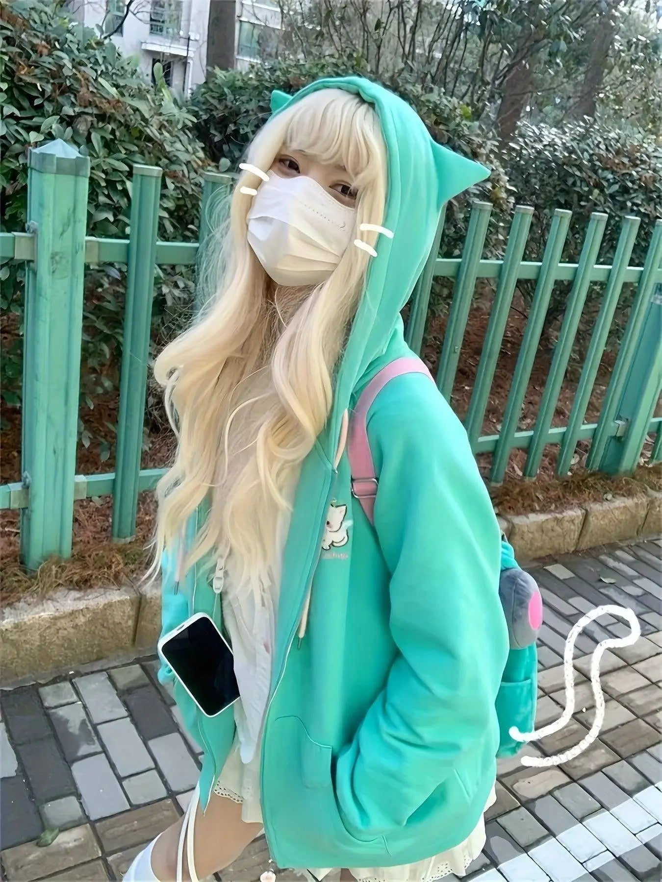 Cartoon Print Zip-up Hoodie Sweatshirt, Casual Long Raglan Sleeve Slant Pockets Drawstring Jacket For Fall & Winter, Women's Clothing - Tophatter Daily Deals
