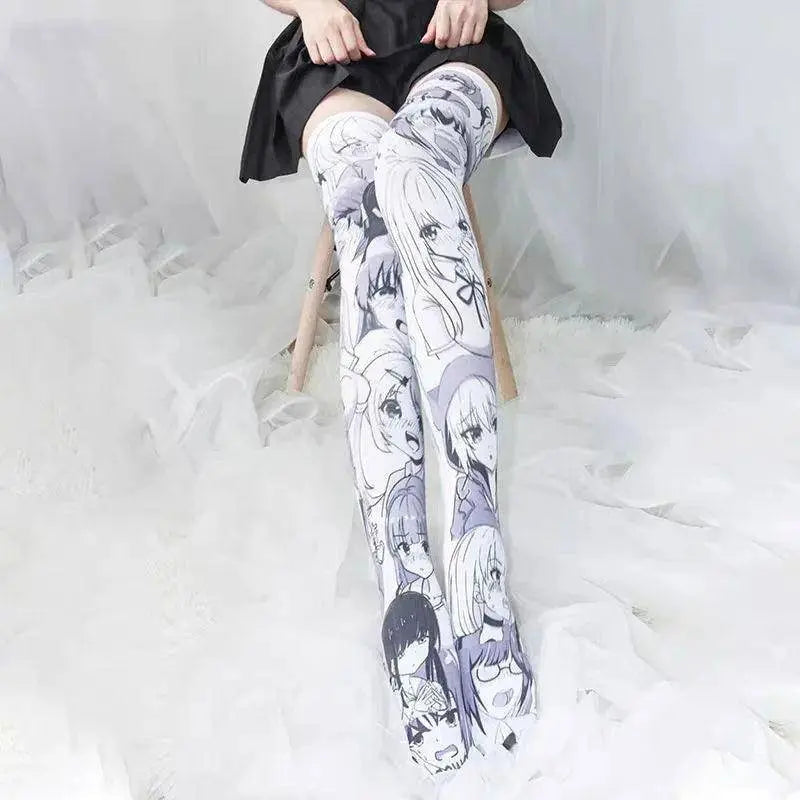 Cartoon Two-Dimensional Stockings Japanese Anime Girl Sexy Cute Cosplay Over-The-Knee Long Tube Personality Stockings Velvet - Tophatter Daily Deals