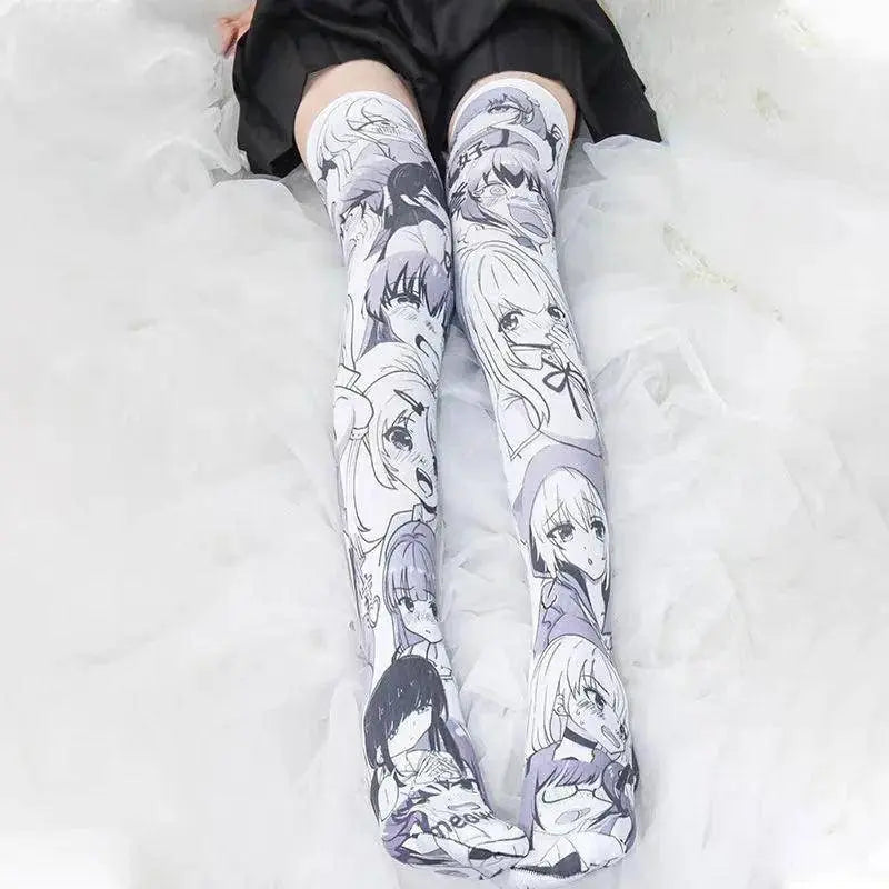 Cartoon Two-Dimensional Stockings Japanese Anime Girl Sexy Cute Cosplay Over-The-Knee Long Tube Personality Stockings Velvet - Tophatter Daily Deals