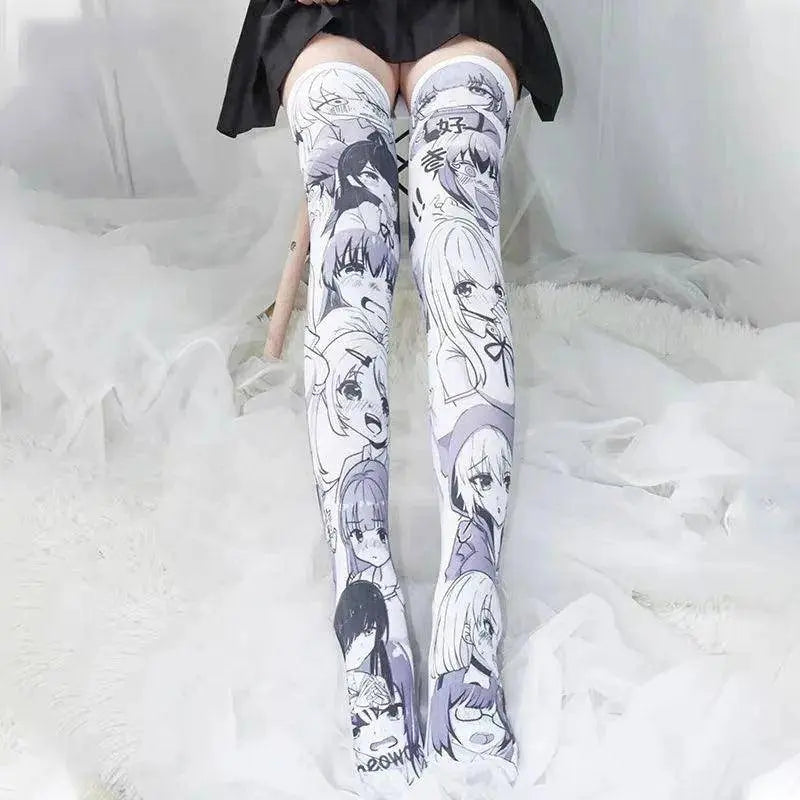 Cartoon Two-Dimensional Stockings Japanese Anime Girl Sexy Cute Cosplay Over-The-Knee Long Tube Personality Stockings Velvet - Tophatter Daily Deals