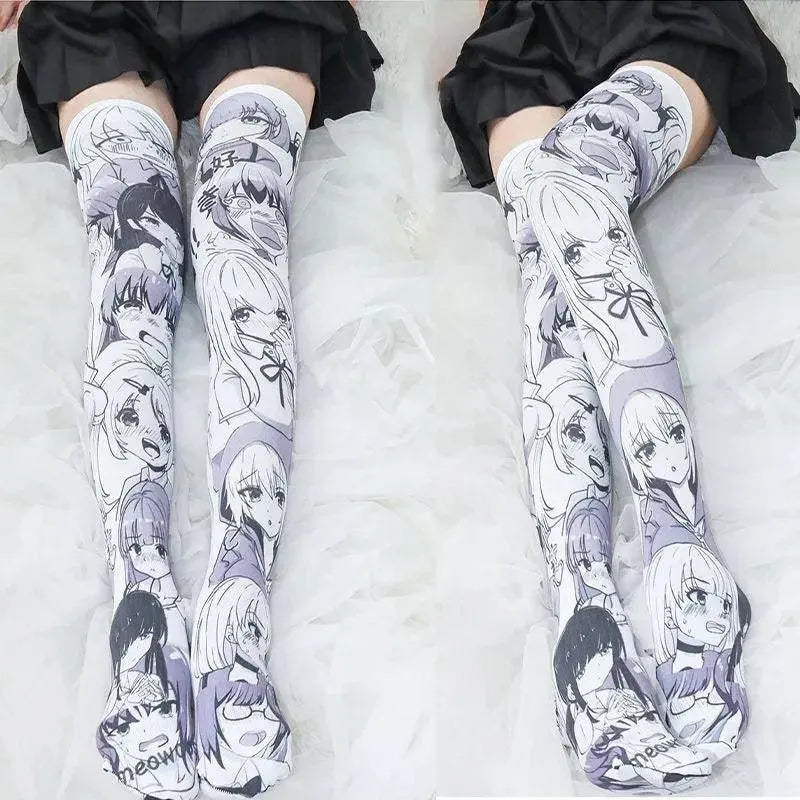 Cartoon Two-Dimensional Stockings Japanese Anime Girl Sexy Cute Cosplay Over-The-Knee Long Tube Personality Stockings Velvet - Tophatter Daily Deals