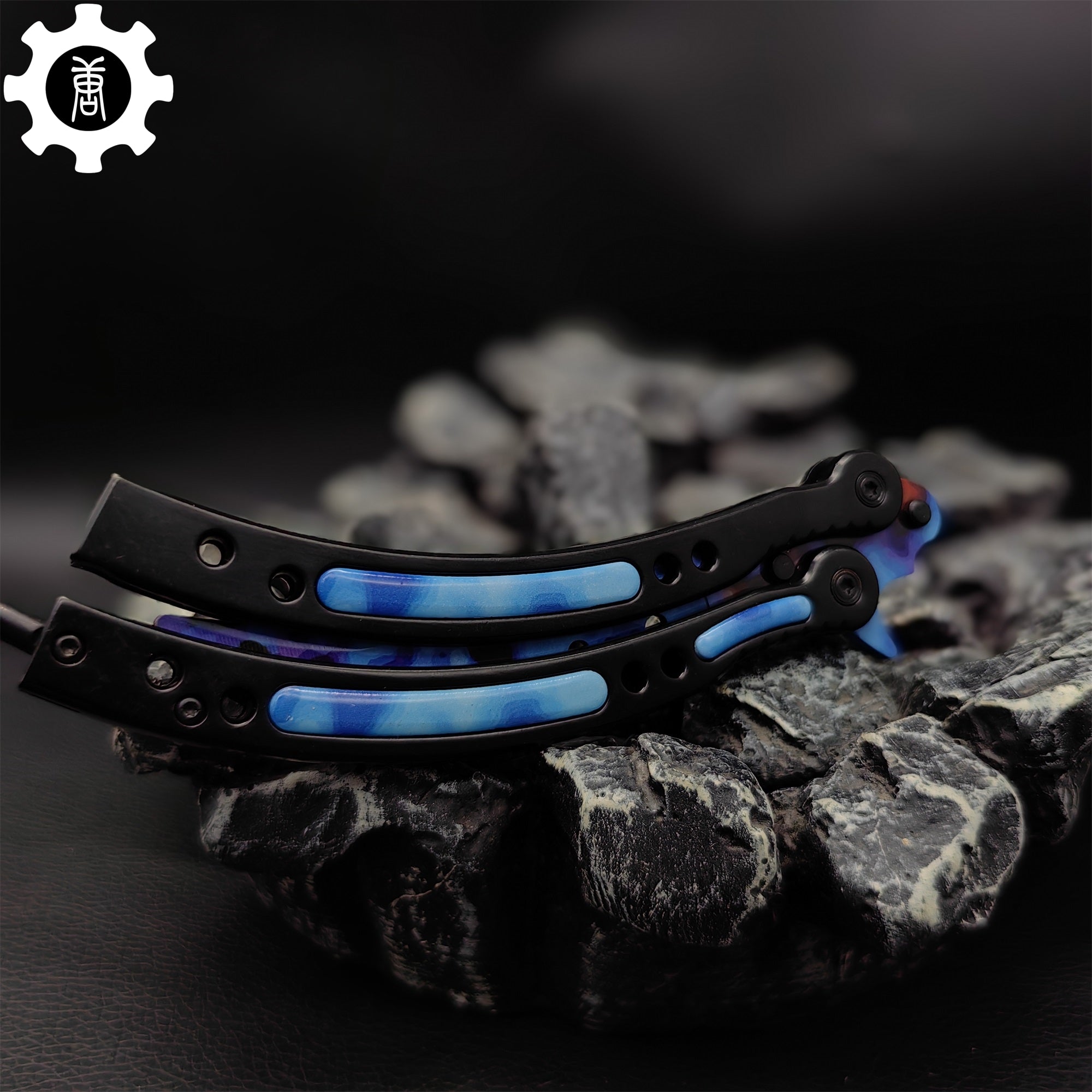 Case Hardened Blue Gem Seed Balisong Game Butterfly Knife - Tophatter Daily Deals