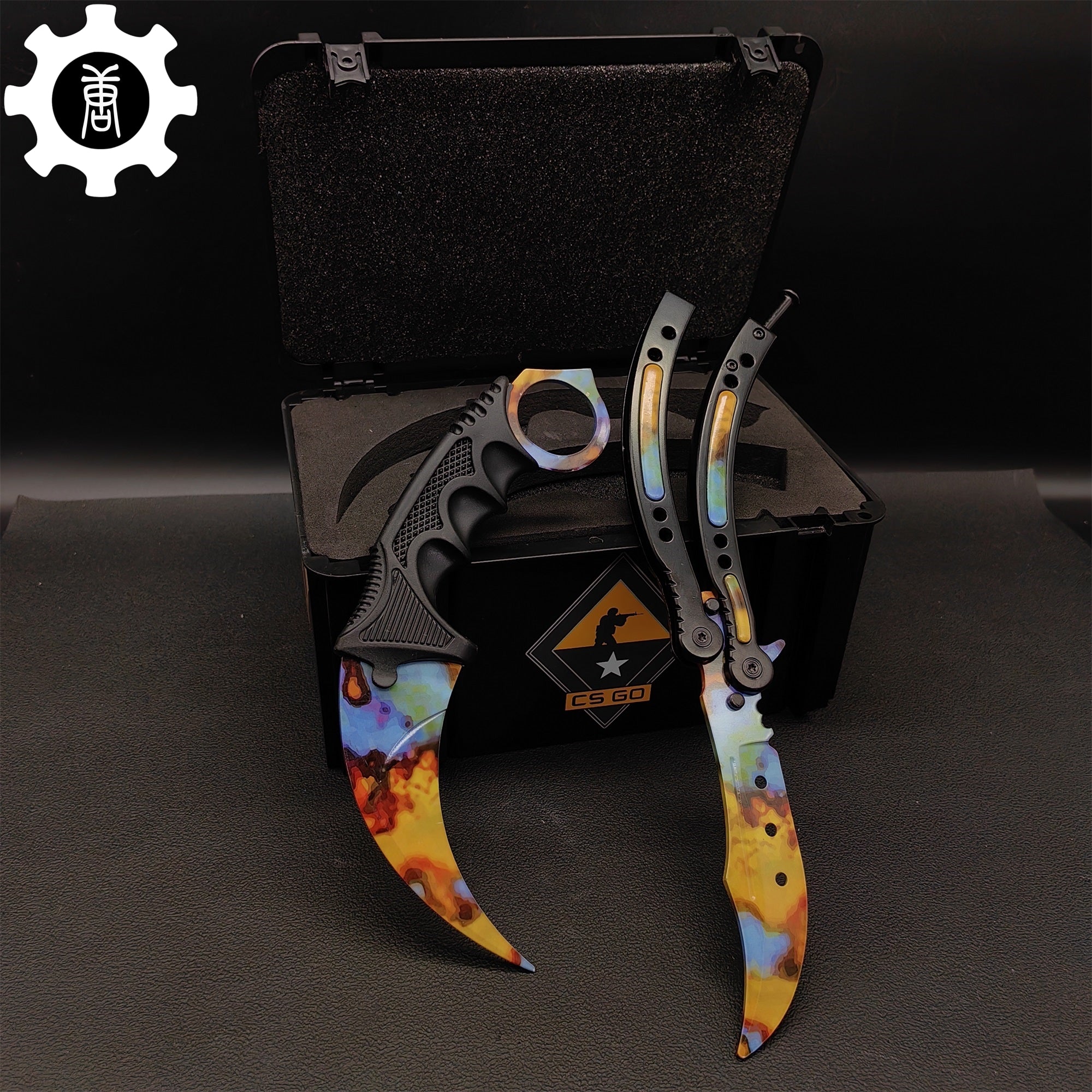 Case Hardened Blunt Blade Karambit & Butterfly Knife Weapon Case - Tophatter Daily Deals