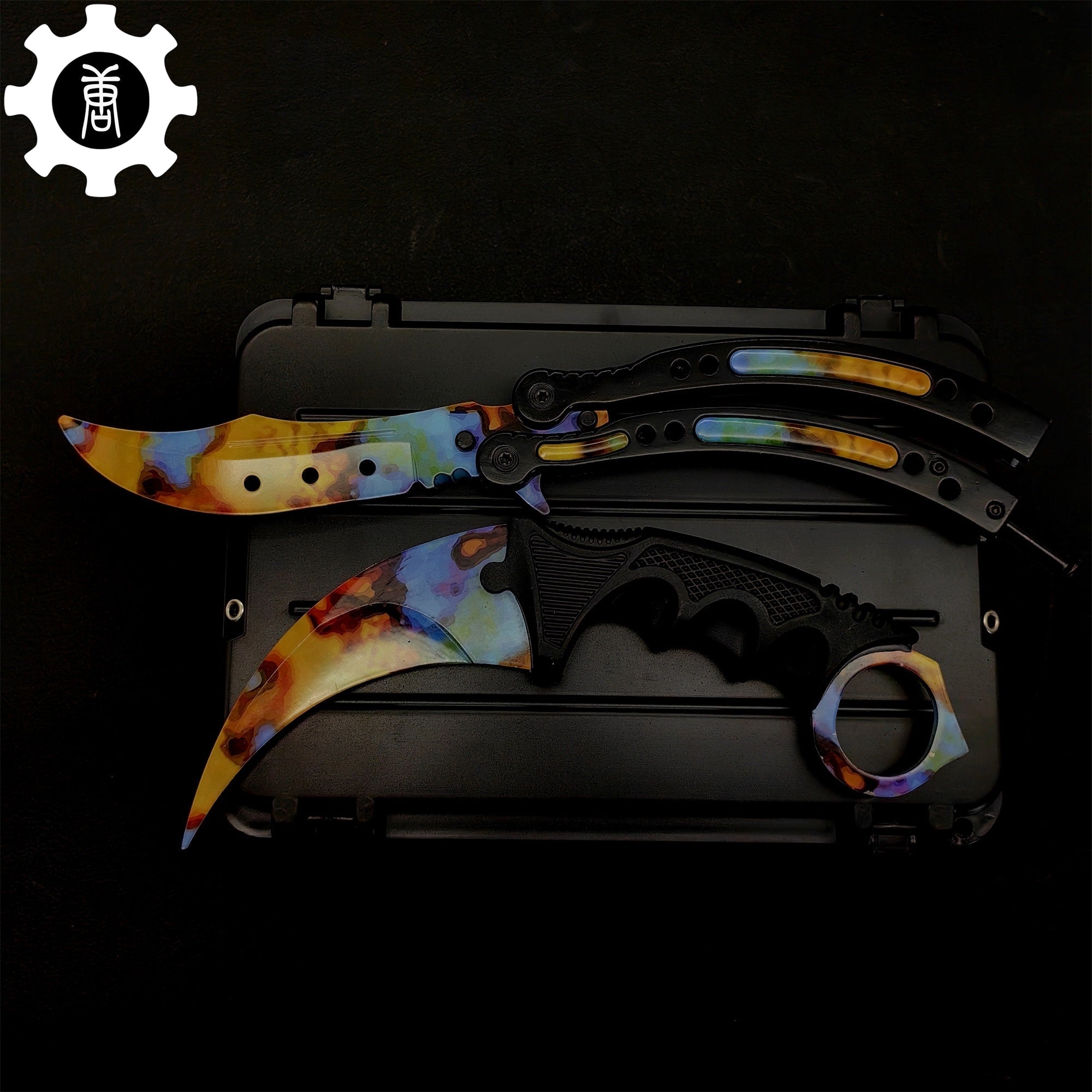 Case Hardened Blunt Blade Karambit & Butterfly Knife Weapon Case - Tophatter Daily Deals