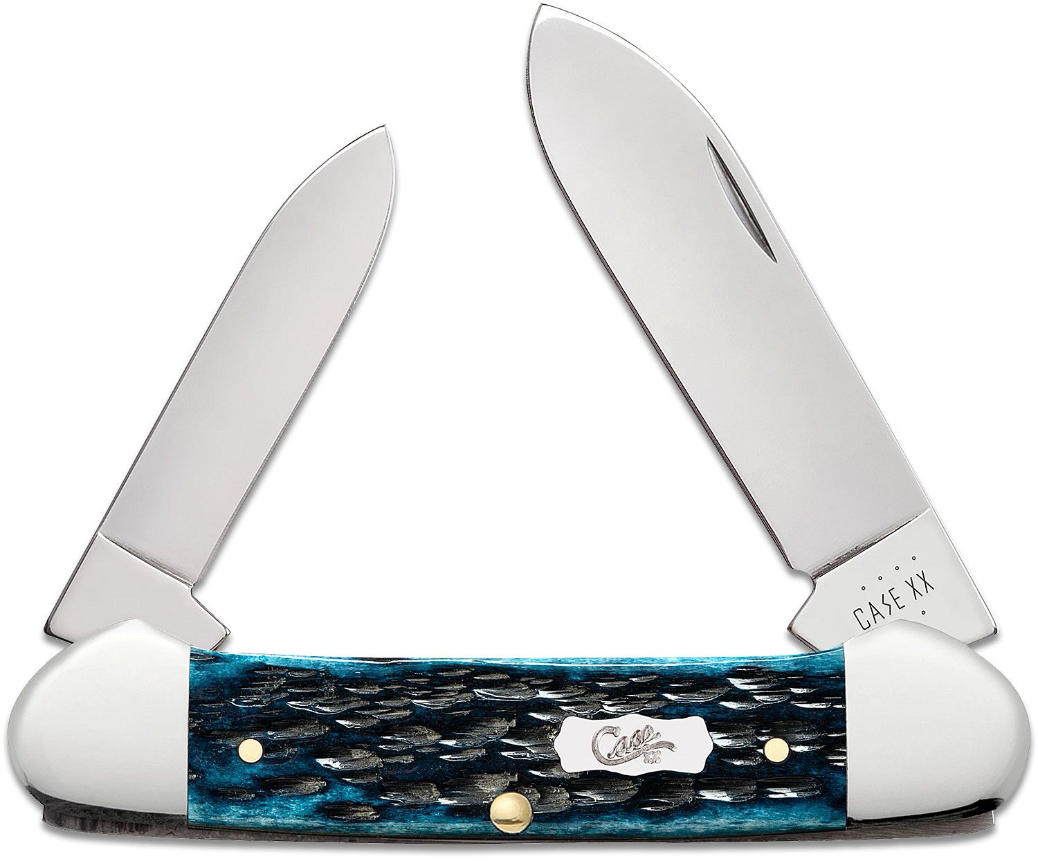 Case Canoe - Pocket Worn Peach Seed Jig Mediterranean Blue Bone - 51853 - Tophatter Daily Deals