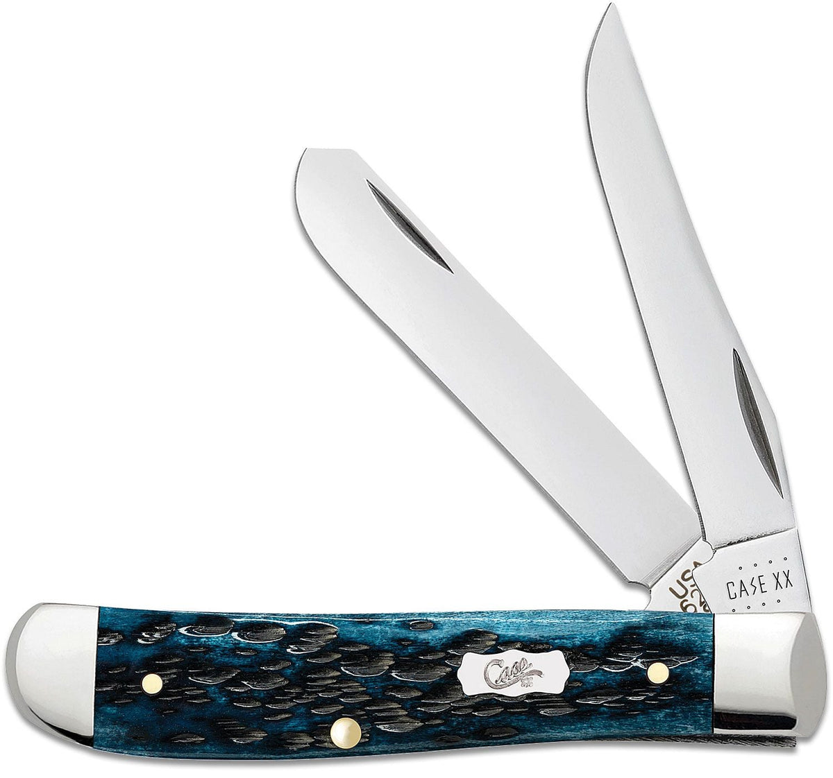 Case Mini Trapper - Pocket Worn Peach Seed Jig Mediterranean Blue Bone - 51852 - Tophatter Daily Deals