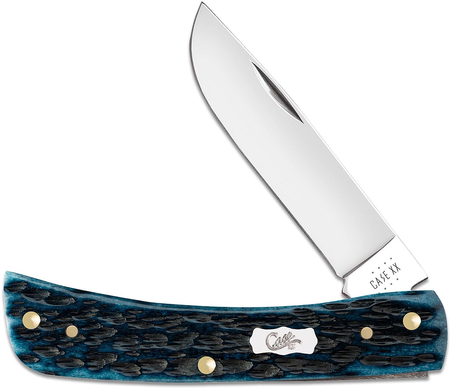 Case Sod Buster Jr. - Pocket Worn Peach Seed Jig Mediterranean Blue Bone - 51854 - Tophatter Daily Deals