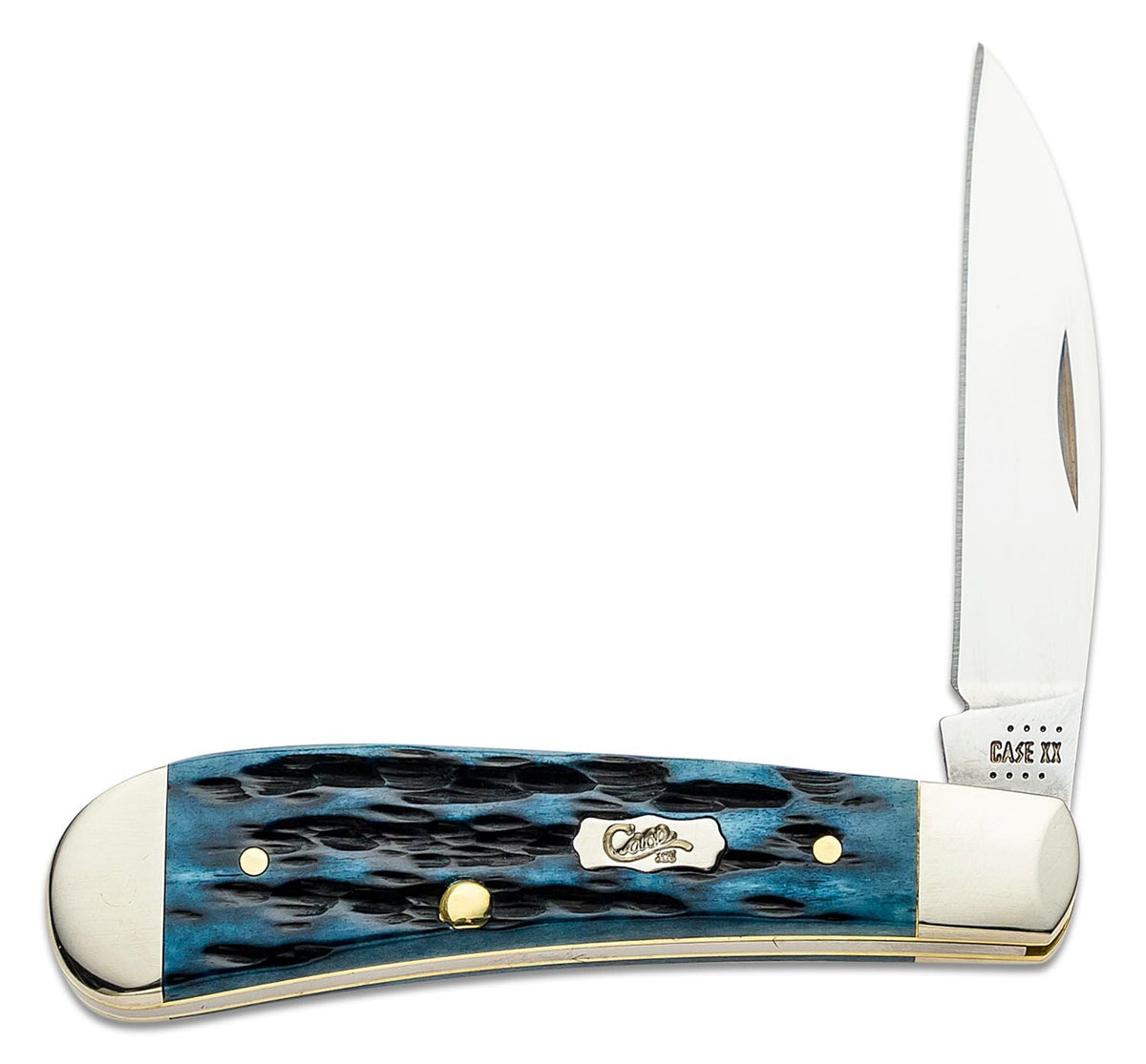 Case Swayback - Pocket Worn Peach Seed Jig Mediterranean Blue Bone - 51856 - Tophatter Daily Deals
