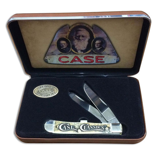 Case - Amber - Natural Bone - Trapper - 16490 Traditional Knives - Tophatter Daily Deals