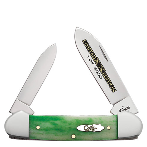 Case - Limited Edition XXXIV - Bright Green Bone - Canoe - 11766 Traditional Knives - Tophatter Daily Deals
