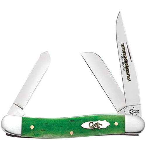 Case - Limited Edition XXXIV - Bright Green Bone - Medium Stockman - 11767 Traditional Knives - Tophatter Daily Deals