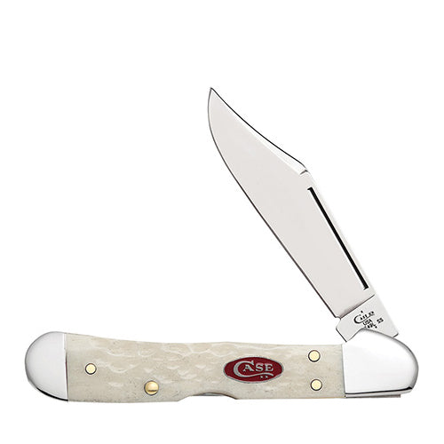 Case - Natural Bone W/ Red Oval Shield - Mini Copperlock - 26454 Traditional Knives - Tophatter Daily Deals