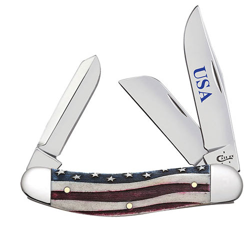 Case - Patriotic Smooth Natural Bone - Sowbelly- 64134 Traditional Knives - Tophatter Daily Deals