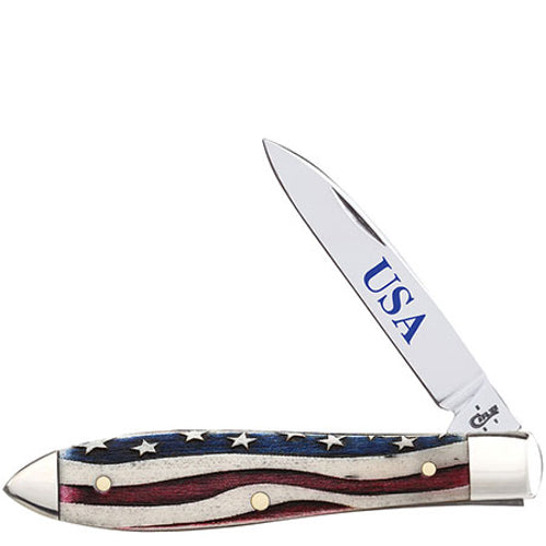 Case - Patriotic Smooth Natural Bone - Teardrop - 64137 Traditional Knives - Tophatter Daily Deals