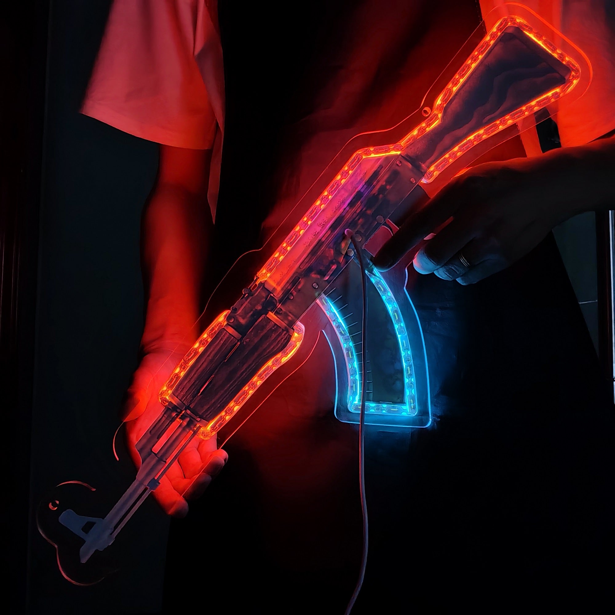 AK47 Case Hardened 3D Colorful Neno Night Lamp Wall Decor - Tophatter Daily Deals