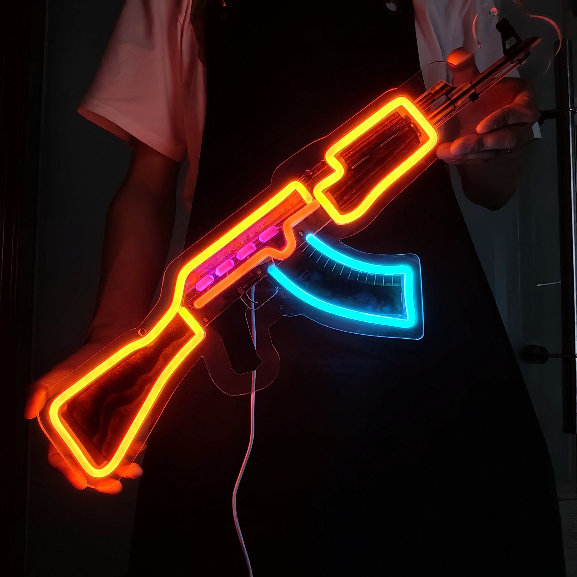 AK47 Case Hardened 3D Colorful Neno Night Lamp Wall Decor - Tophatter Daily Deals