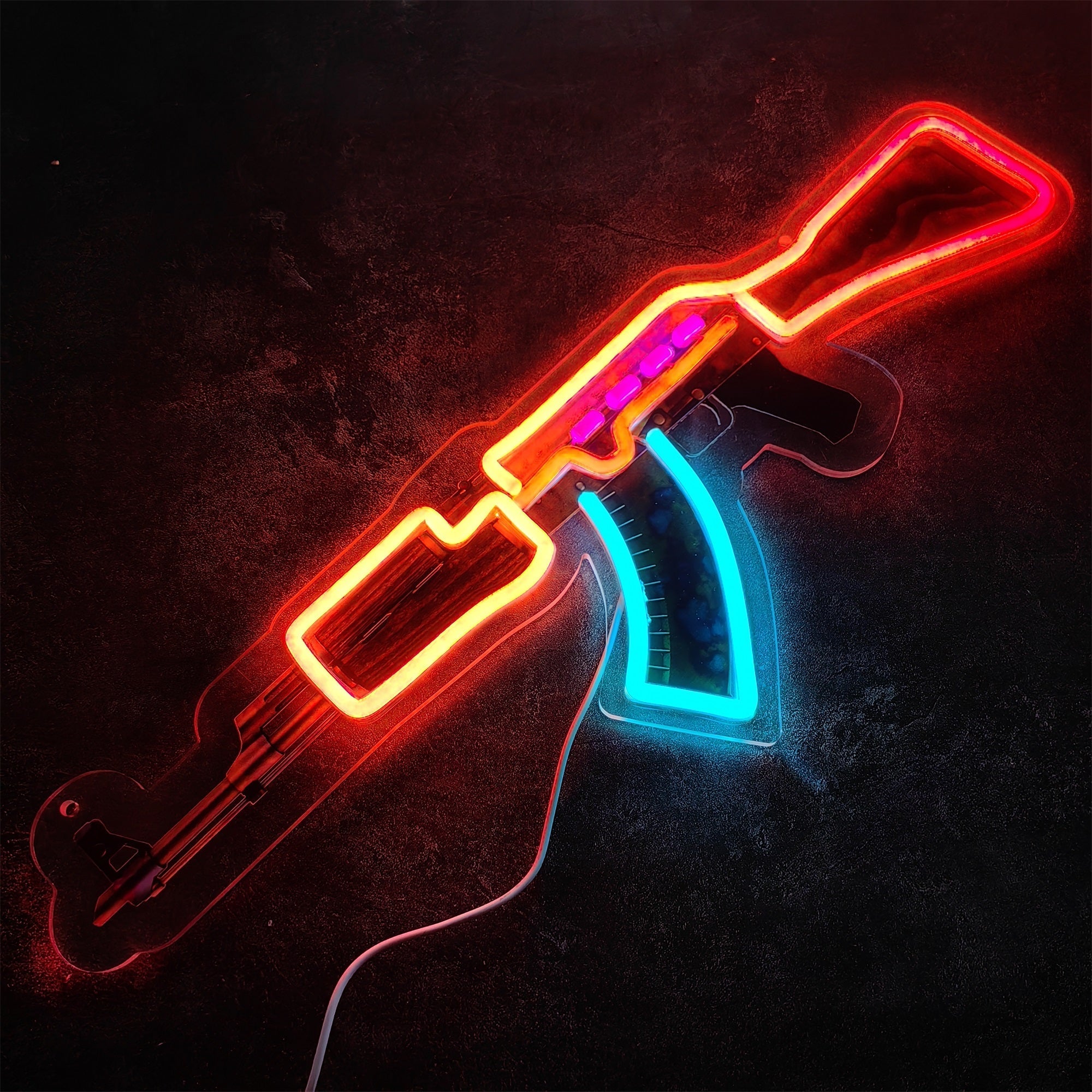 AK47 Case Hardened 3D Colorful Neno Night Lamp Wall Decor - Tophatter Daily Deals