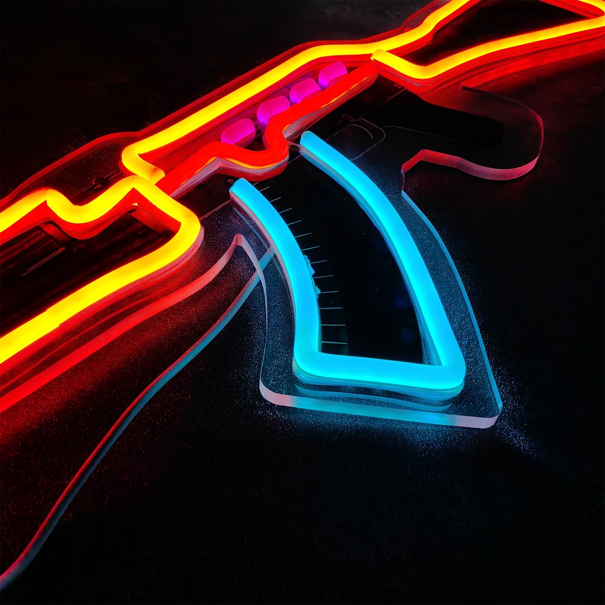 AK47 Case Hardened 3D Colorful Neno Night Lamp Wall Decor - Tophatter Daily Deals