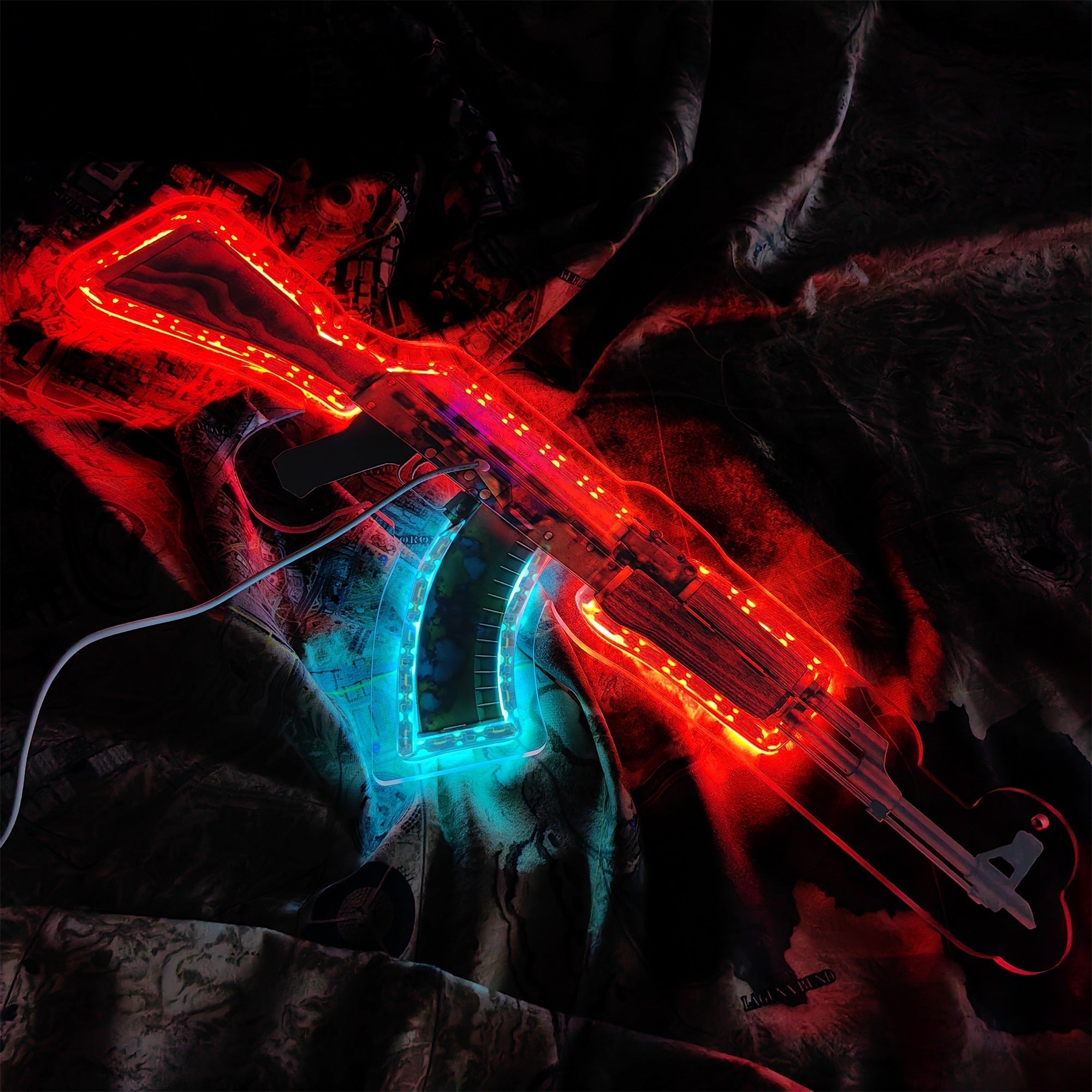 AK47 Case Hardened 3D Colorful Neno Night Lamp Wall Decor - Tophatter Daily Deals