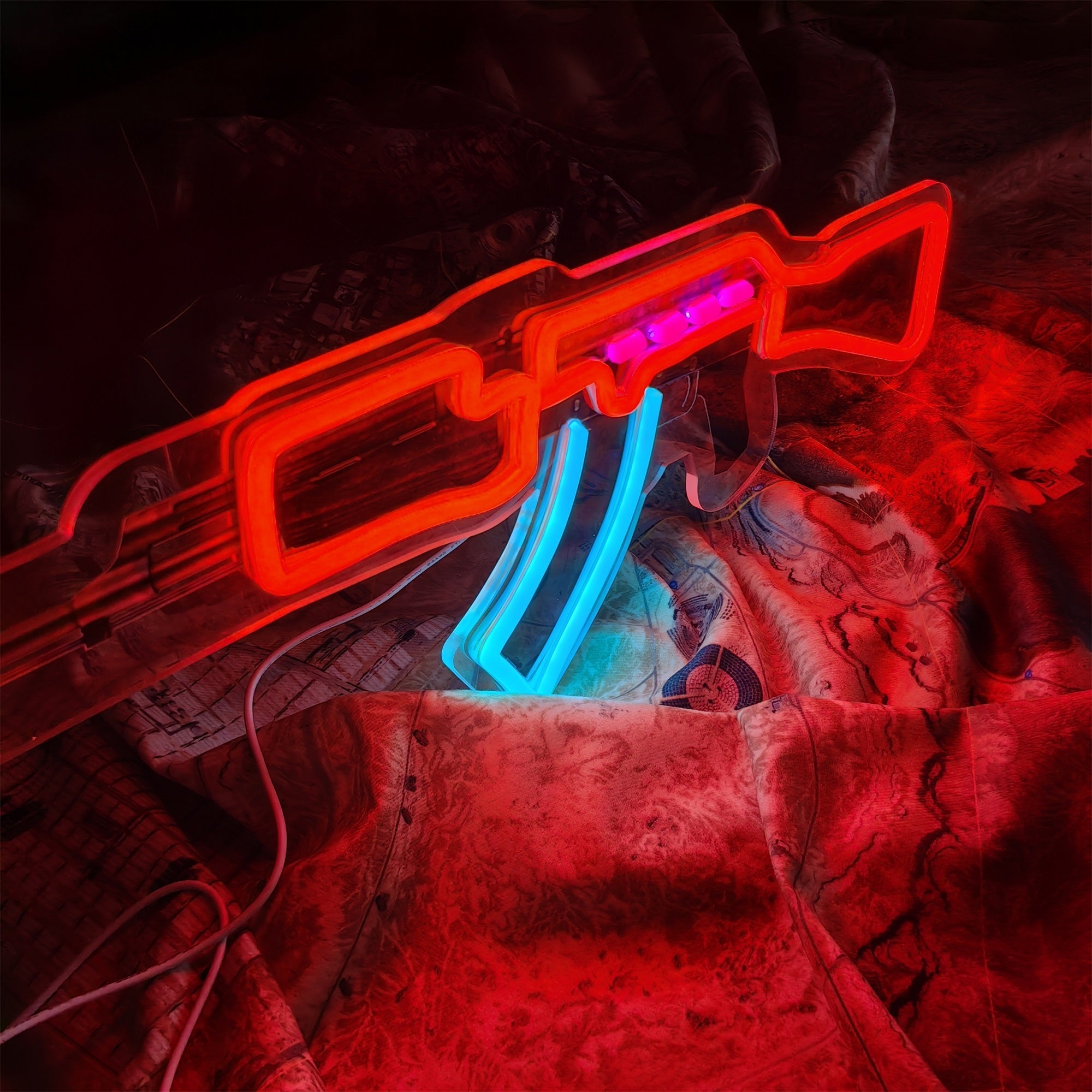 AK47 Case Hardened 3D Colorful Neno Night Lamp Wall Decor - Tophatter Daily Deals