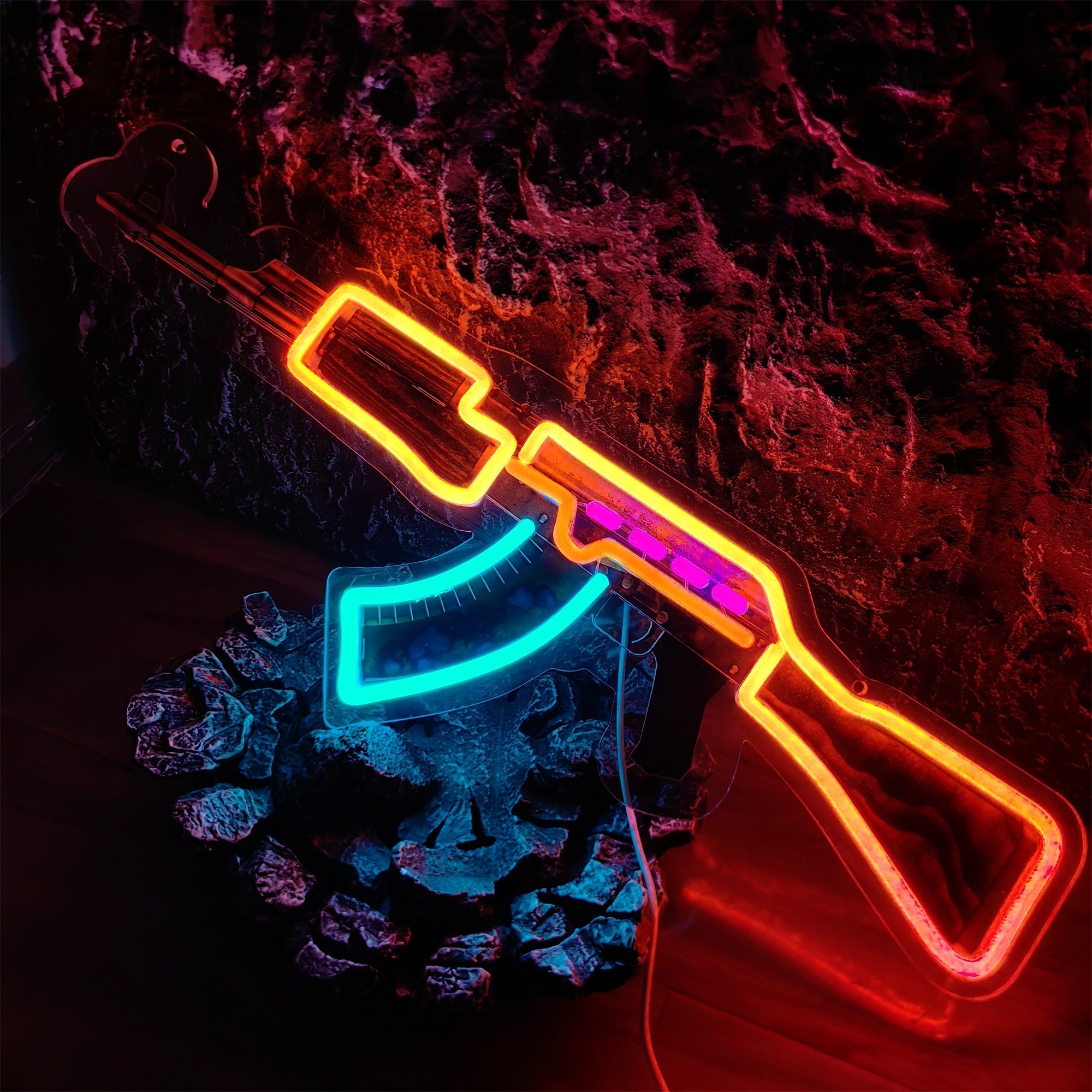 AK47 Case Hardened 3D Colorful Neno Night Lamp Wall Decor - Tophatter Daily Deals