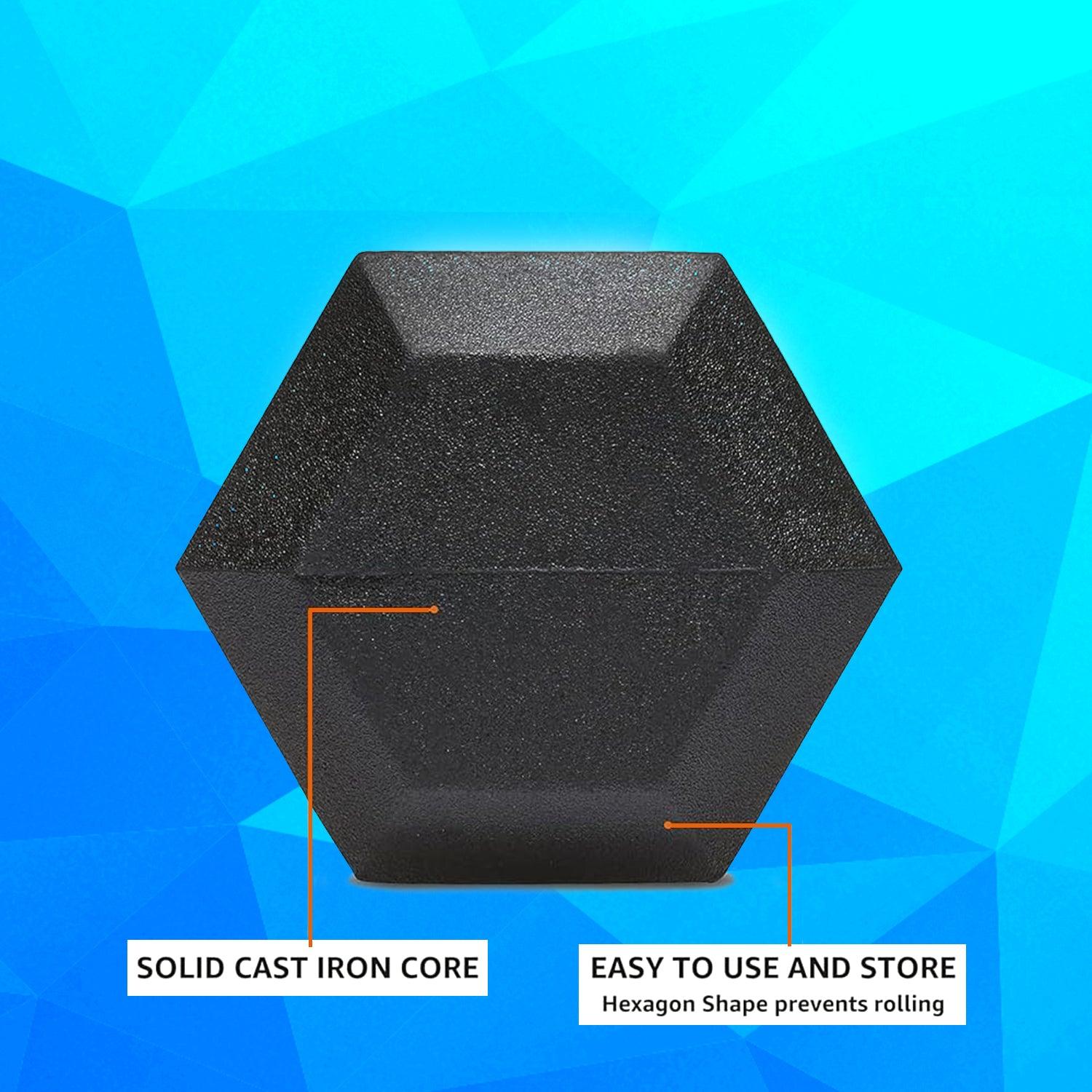 Hex Dumbbells Set - 2.5kg-30kg Pair of Cast Iron Dumbbell Hand Weights Rubber Encased Hexagonal Gym Dumbbeells - Tophatter Daily Deals