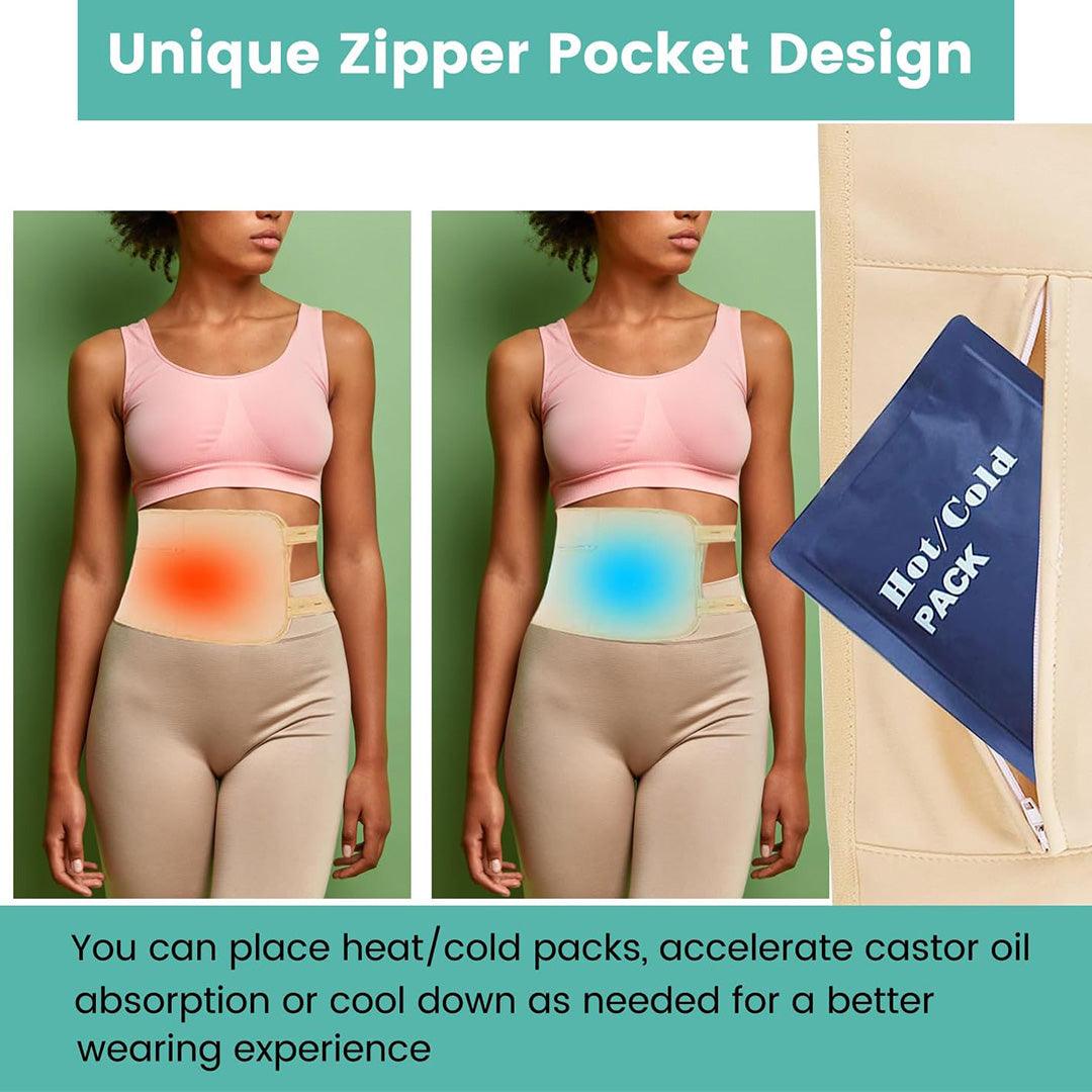 Castor Oil Pack UK - Reusable Castor Oil Pack Kit Waist Wrap for Insomnia Constipation Inflammation Apparel & Accessories - Tophatter Daily Deals