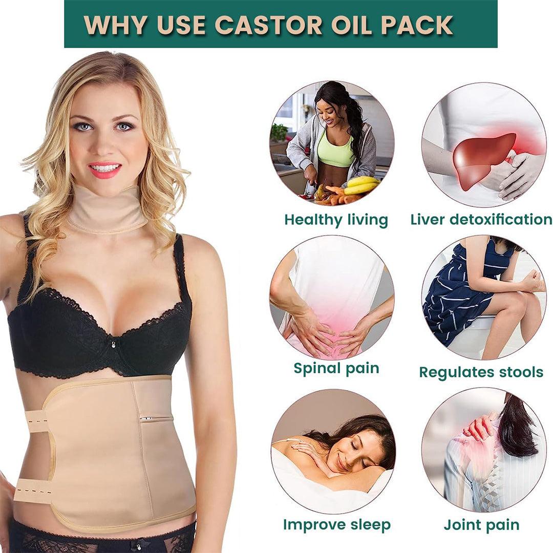 Castor Oil Pack UK - Reusable Castor Oil Pack Kit Waist Wrap for Insomnia Constipation Inflammation Apparel & Accessories - Tophatter Daily Deals